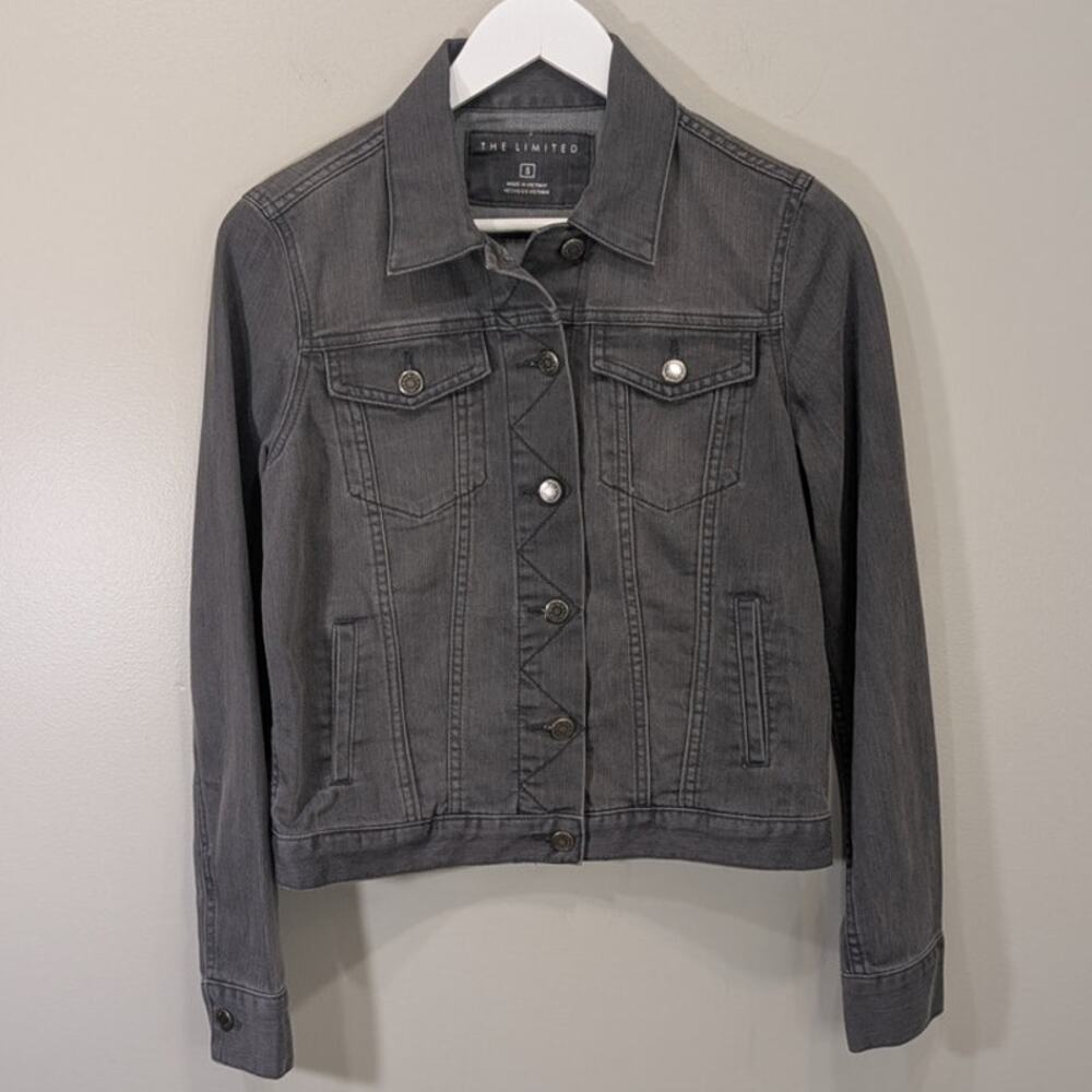 The Limited Jean Jacket Gray Denim Trucker Classic Minimalist Capsule - Size S